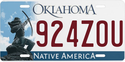 OK license plate 924ZOU