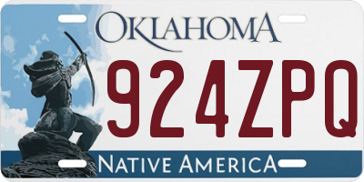 OK license plate 924ZPQ