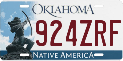 OK license plate 924ZRF