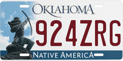 OK license plate 924ZRG