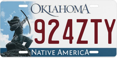 OK license plate 924ZTY