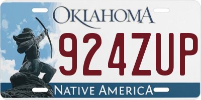 OK license plate 924ZUP