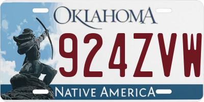 OK license plate 924ZVW