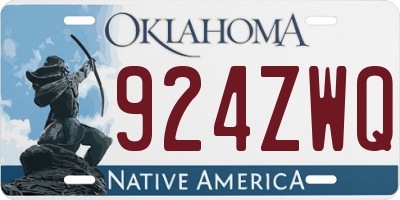 OK license plate 924ZWQ