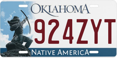 OK license plate 924ZYT