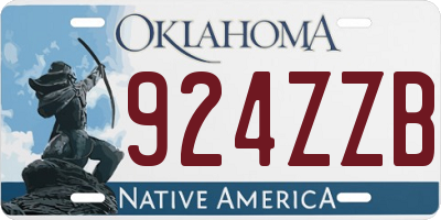 OK license plate 924ZZB