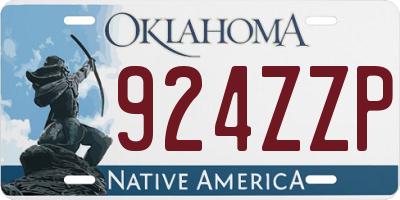 OK license plate 924ZZP