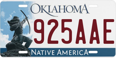 OK license plate 925AAE