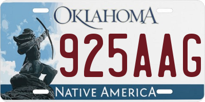 OK license plate 925AAG