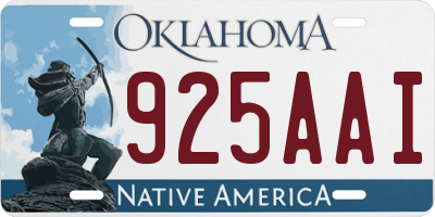 OK license plate 925AAI