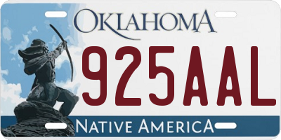 OK license plate 925AAL