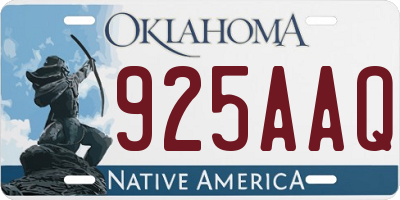 OK license plate 925AAQ
