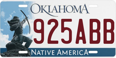 OK license plate 925ABB