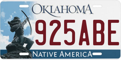 OK license plate 925ABE