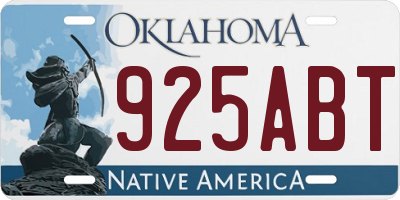 OK license plate 925ABT