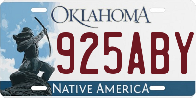 OK license plate 925ABY
