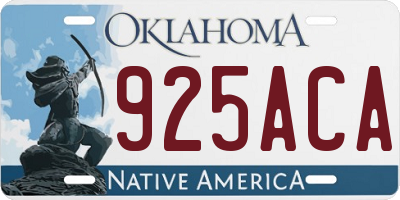 OK license plate 925ACA
