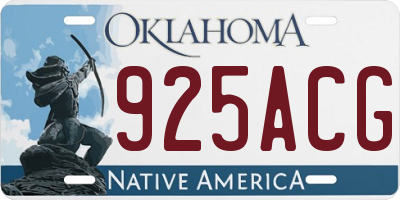 OK license plate 925ACG