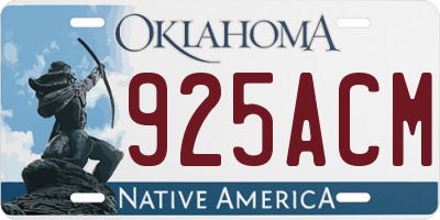OK license plate 925ACM