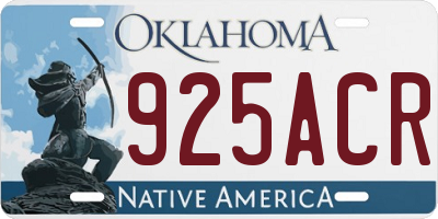 OK license plate 925ACR