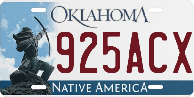 OK license plate 925ACX