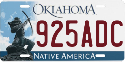 OK license plate 925ADC