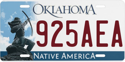 OK license plate 925AEA