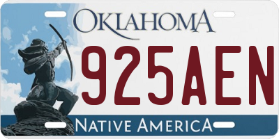 OK license plate 925AEN
