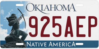 OK license plate 925AEP