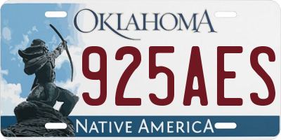 OK license plate 925AES