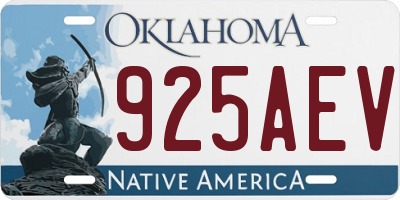 OK license plate 925AEV