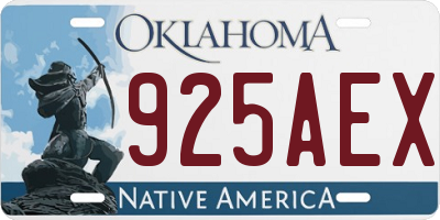 OK license plate 925AEX