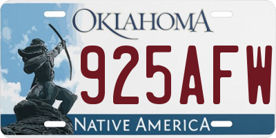OK license plate 925AFW