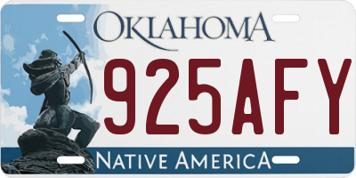 OK license plate 925AFY