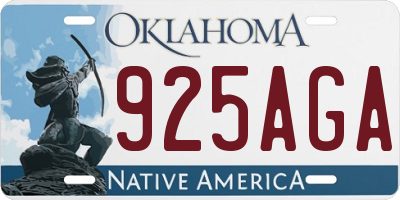 OK license plate 925AGA