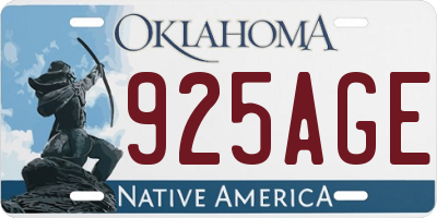OK license plate 925AGE