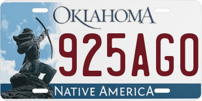 OK license plate 925AGO