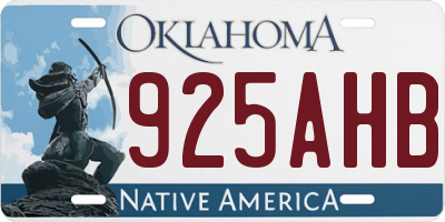 OK license plate 925AHB