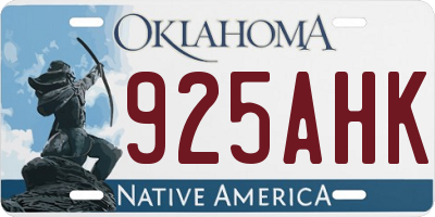OK license plate 925AHK