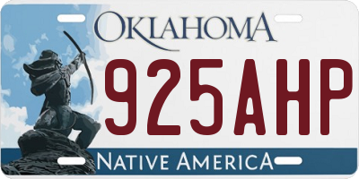 OK license plate 925AHP