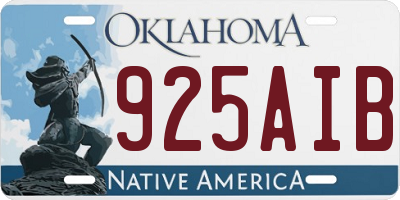 OK license plate 925AIB