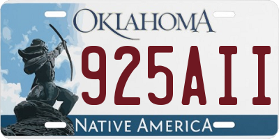 OK license plate 925AII