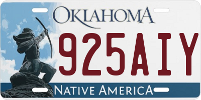 OK license plate 925AIY