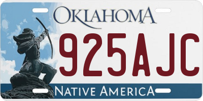 OK license plate 925AJC