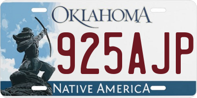 OK license plate 925AJP