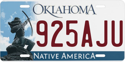 OK license plate 925AJU