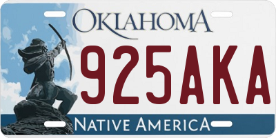 OK license plate 925AKA