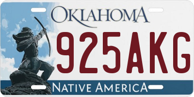 OK license plate 925AKG