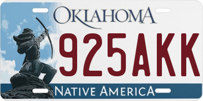 OK license plate 925AKK