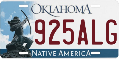 OK license plate 925ALG